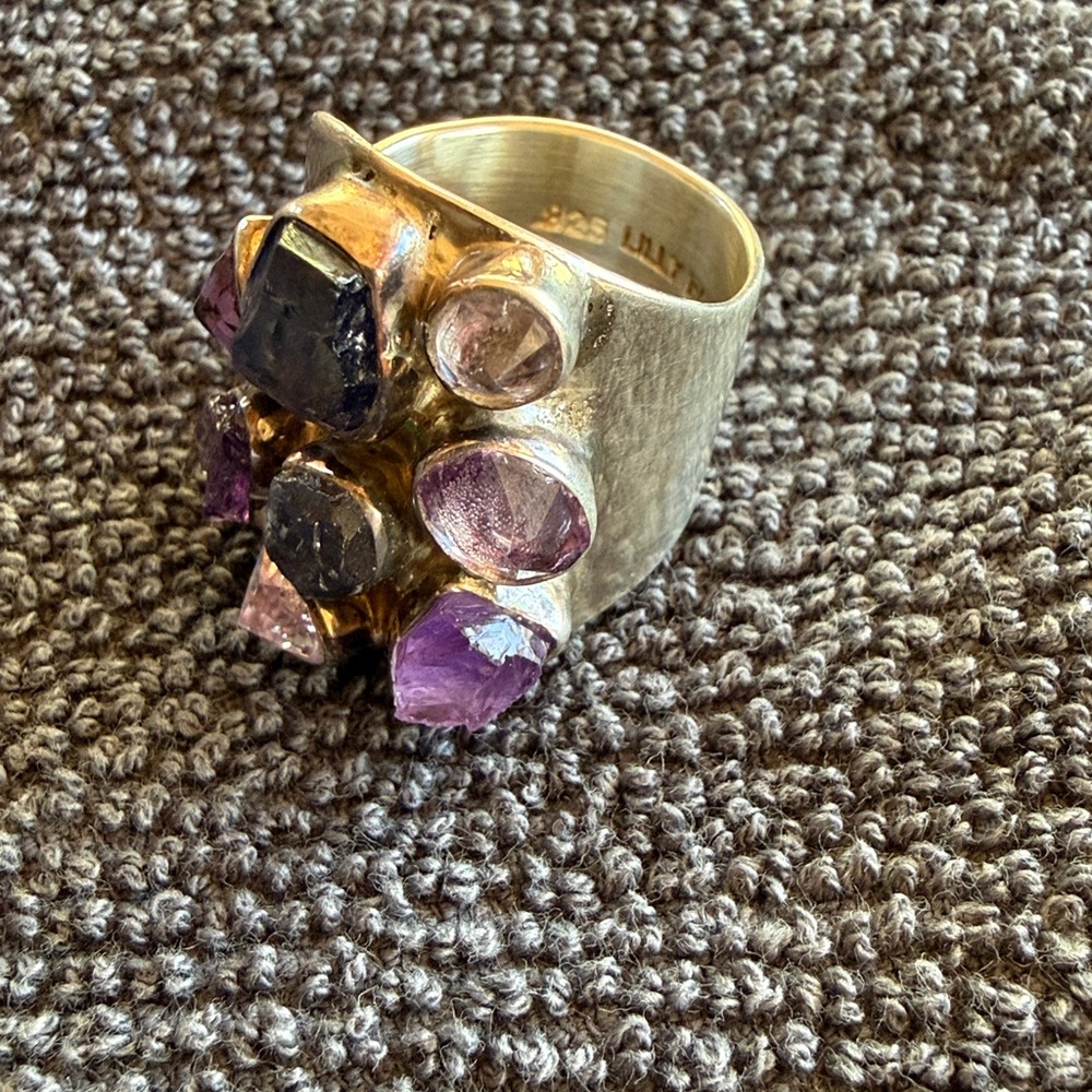 Lilly Barrack Adjustable Silver Multi-Stone Ameth… - image 2